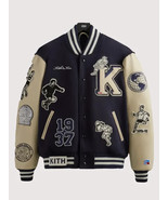  Kith CUNY Queens College Golden Bear Varsity Jacket With Leather Sleeves - $4,781.34 MXN+