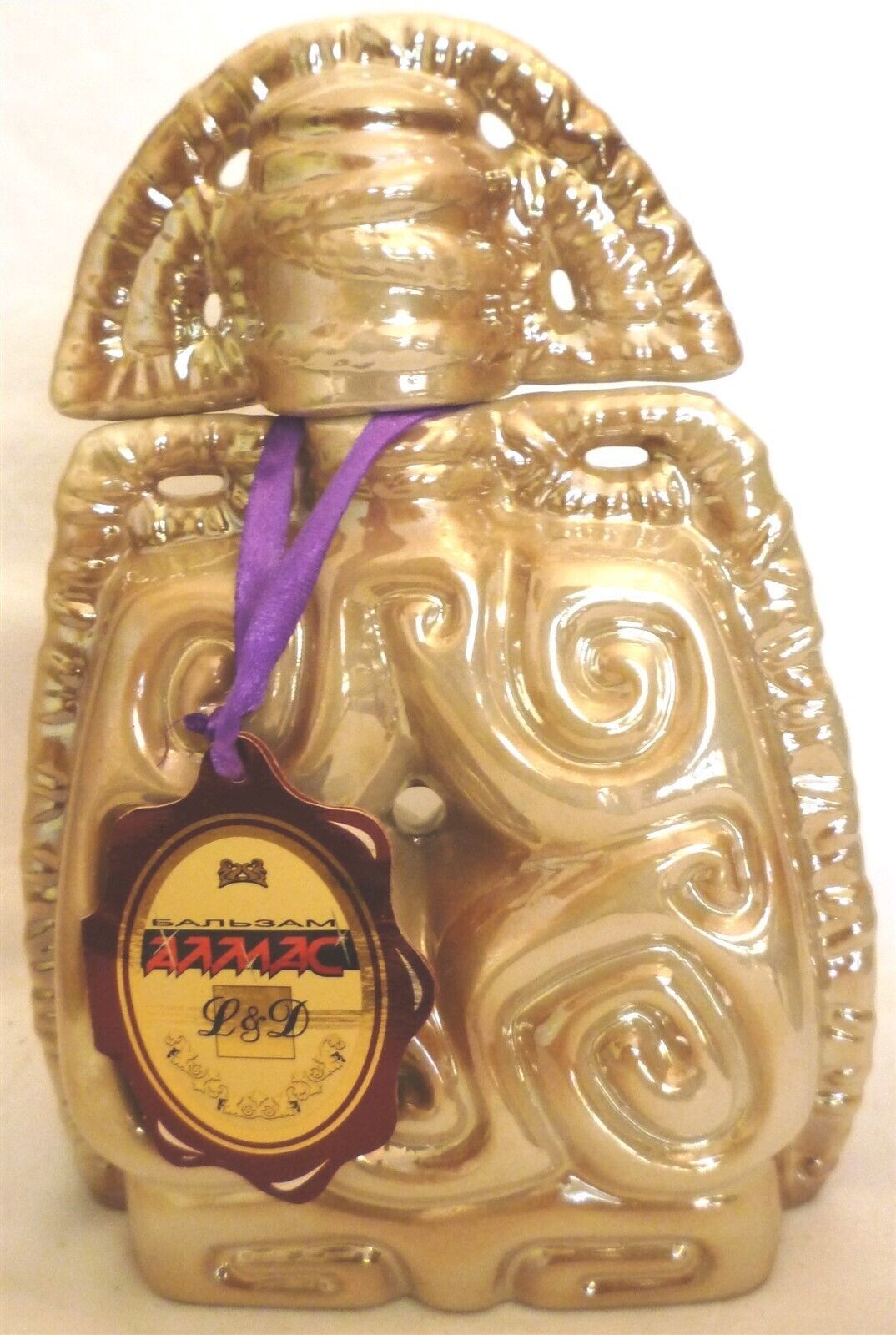 COLLECTIBLE CERAMIC FIGURAL LIQUEUR BOTTLE 0.5 L KAZAKHSTAN - $6.00