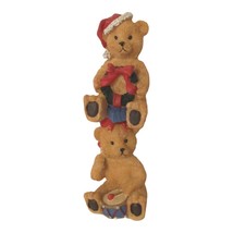 Teddy Bear Christmas Ornaments x 2 Sister Brother Wreath Gift Holiday Resin - £12.20 GBP