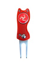 Isle of Man Switchblade Style Divot Tool with Removable Golf Ball Marker - £9.77 GBP