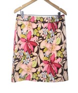 Talbots Silk Blend Floral Straight Skirt Size 12 Stretch Back Slit Caree... - £15.04 GBP