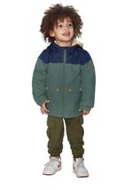 Carter&#39;s Boys Girls Jacket Green Multicolor Water Resistant Full Zip Lined - $54.36 CAD