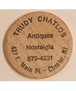 Vintage Trudy&#39;s Chatlos Wooden Nickel Chester New Jersey - $4.94