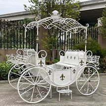Zaer Ltd. Large Parisian Style Iron Carriage with Planters Antoinette (A... - £5,154.88 GBP