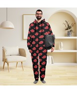 Red Cloud Anime Flannel Hooded Onesie Pajamas For Adults - £47.25 GBP