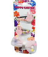 3 Pc Happy Easter 2 Confetti Glittered 2 Barrettes/1 Bow Clip. - $22.84 CAD
