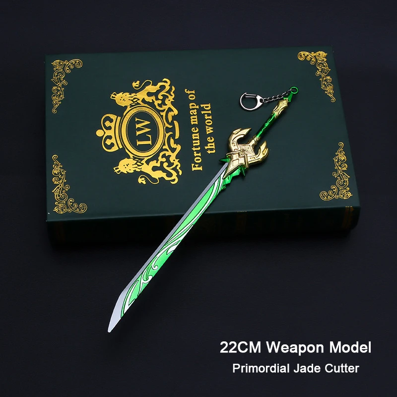 22CM Anime Figure Keqing Replica Miniature Weapon Model Primordial Jade Cutter - £8.19 GBP+