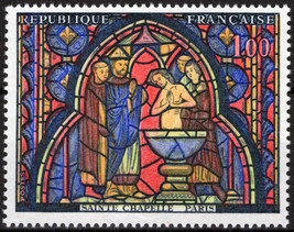 ZAYIX France 1151 MNH Baptism of Judas Stained Glass 051023SM158M - £1.17 GBP