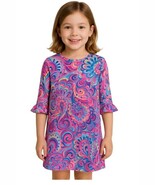 Lilly Pulitzer Girls Psychedelic Print Sophie Dress L 8-10 100% Cotton - $40.41 CAD