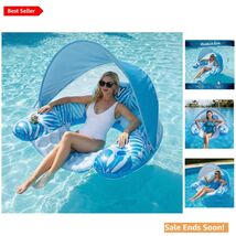 Ultimate Pool Relaxation: XL Inflatable Float with Adjustable Sun Shade - $48.46