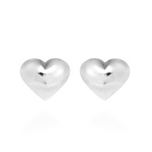 Romantic Valentine Mini Plain Heart Simple .925 Silver Stud Earrings - £9.51 GBP