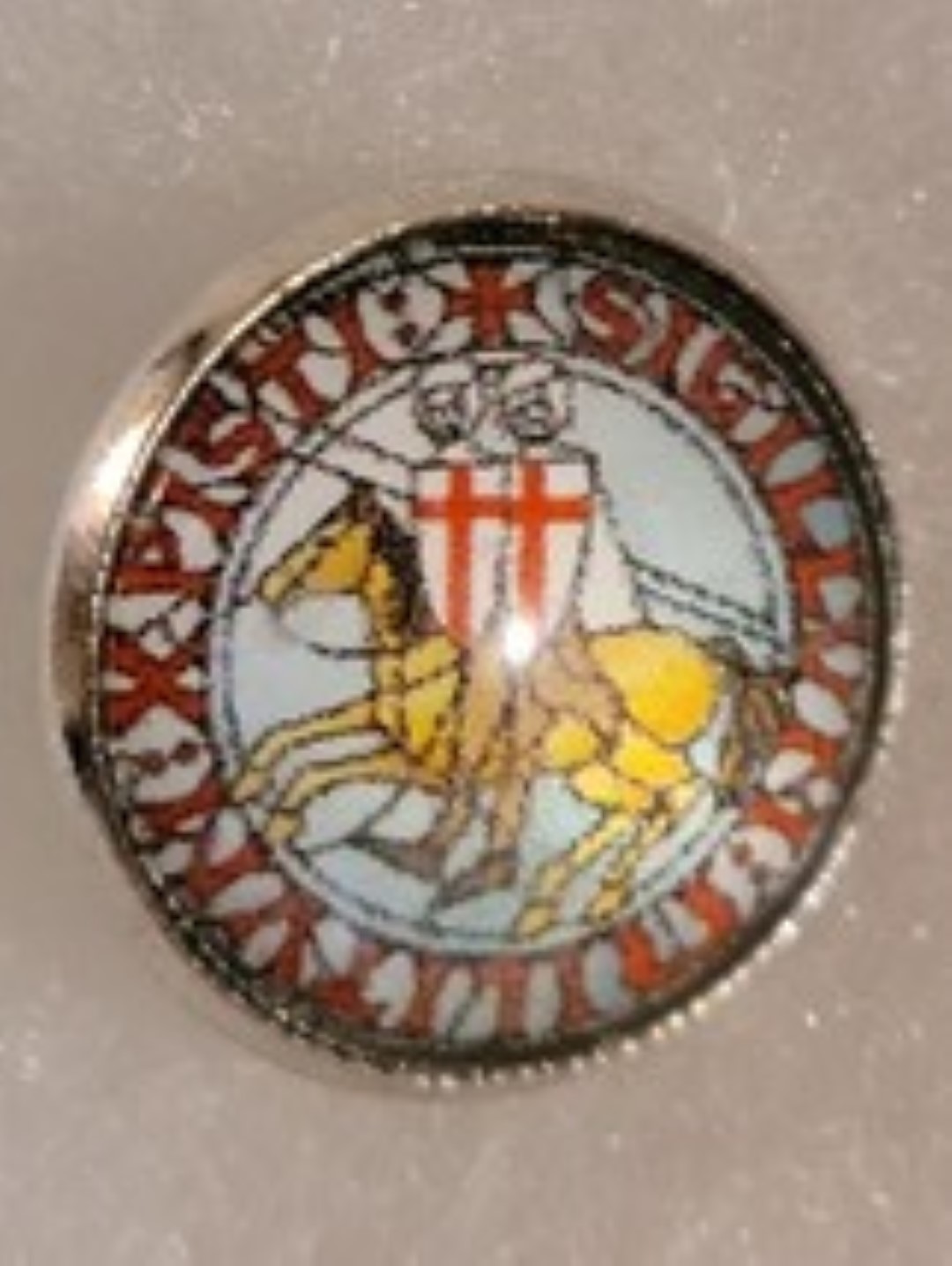 Knight Templar's on Horse with Shield Lapel Pin