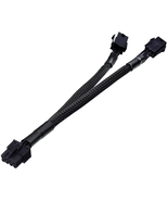 Dual 6 Pin Female to 8 Pin Male GPU Power Adapter Cable Braided Sleeved ... - $17.37