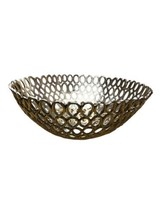Extra Large Centerpiece Silver Metal Cutwork Large Bowl 19” Fruit Bread Serving - £51.76 GBP