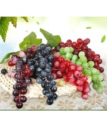 Retro Plastic Grape Clusters Faux Prop Fruit-Artificial Grape-Rubber-Vin... - $2.99