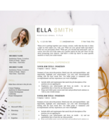 Resume Template with Photo, Resume Template Word, Creative Resume, Cover Letter - $5.00