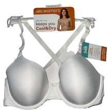 Warners Bra Underwire White Convertible Cooling Contour Cool Dry Chill FX RB5281 - £23.44 GBP