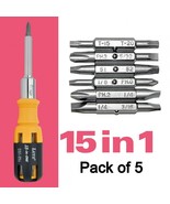 Lutz 15-IN-1 Ratcheting Screwdriver, Yellow / Black (Pack of 5) - $2,002.64 MXN