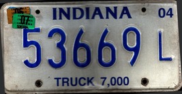 Vintage Indiana License Plate -  - Single Plate 2004 Crafting Birthday - $28.79