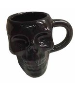 14 oz Halloween Ghost Coffee Mug - Black Cute Ceramic Skull Face - €13,59 EUR