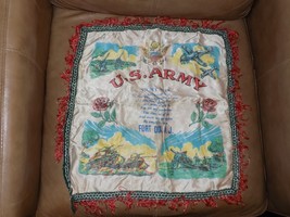 Vintage U. S. Army Fort Dix, NJ Silk WWI Wife Pillow Sham - $659.61 MXN