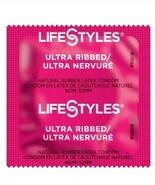 Lot of 50 Lifestyles RIBBED Pleasure Condoms, Lubricated Latex Condom Ex... - $27.56 CAD