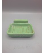 Vintage Ceramic Wall Mouny Soap Dish Mint Green - $22.18 CAD