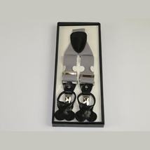 ELEGANT Suspenders Clip on and Button Option for Slacks or Suit Pants Silver image 4