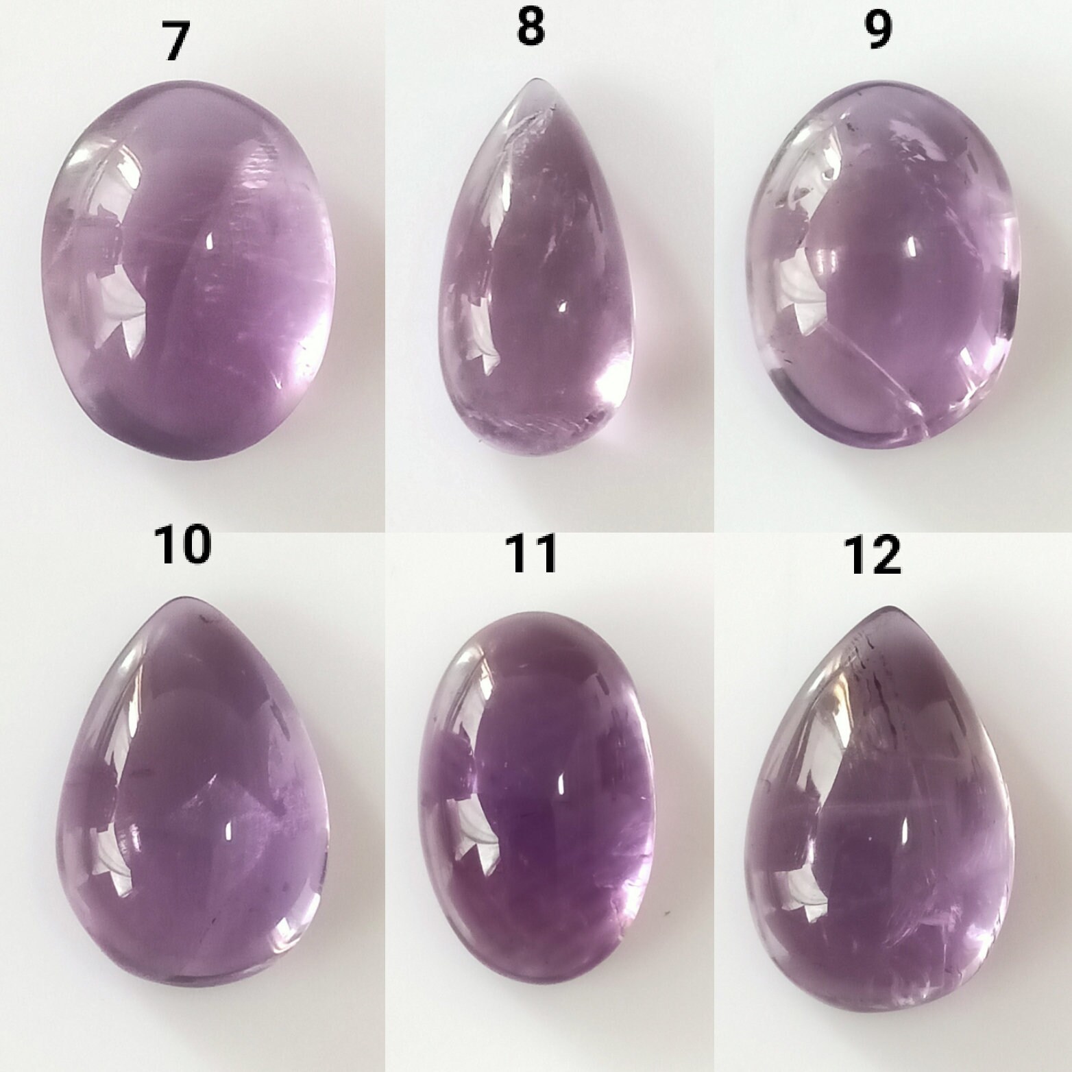 Natural Amethyst, Amethyst Cabochon, Medium, Oval ,Pear Shape, Heart, Cu... - $11.00