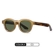 Plate Polarized Sun Glasses S31107 Neutral Retro Anti-Blue Light Glasses Round A - £13.10 GBP