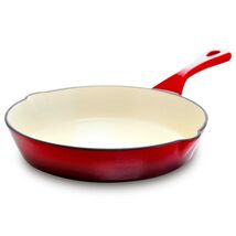 Crock Pot Artisan 8 in. Round Enameled Cast Iron Skillet in Scarlet Red - $68.37