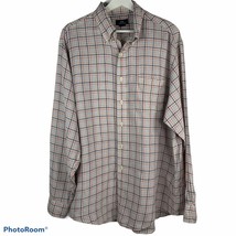 Brooks Brothers Size L Shirt 346 Linen Button Down Front Plaid Long Slee... - £11.02 GBP