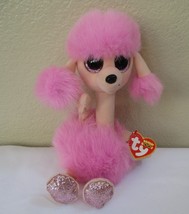 Ty Beanie Boos Camilla Pink Poodle Big Pink Sparkle Eyes Creased Tag - $7.56