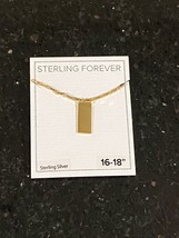 Sterling Forever 14K Gold Plated Vermeil Mini Tag Necklace - £21.92 GBP