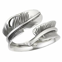 Womens Boho Style Feather Thumb Ring Stainless Steel Fashion Band Sizes 8-13 - £14.38 GBP