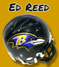 ED REED AUTOGRAPHED SIGNED BALTIMORE RAVENS FOOTBALL MINI HELMET wAPCOA - $158.39