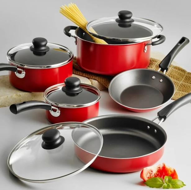 Tramontina 9-Piece Non-stick Cookware Set, Red Model 80112/646DS - $39.98