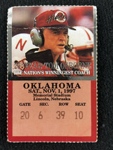 Nebraska Cornhuskers vs. Oklahoma Sooners Ticket Stub 11/1/97 - Osbourne 250 Win - £23.22 GBP