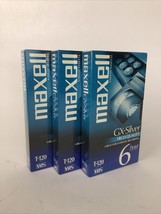 3 Maxell T-120 Blank VHS VCR Premium Grade Video Tapes 6 Hrs NEW Sealed .. - £13.29 GBP