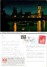England London Houses of Parliament River Thames Posted 1973 Idaho VTG Postcard - £7.44 GBP
