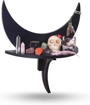 Witchy Gifts For Women: Cefreco Floating Moon Shelf, Wooden Crystal Display - £28.58 GBP