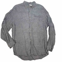 Territory Ahead Shirt Mens XL Linen Button Down Long Sleeve Blue-Gray Texture - £20.76 GBP
