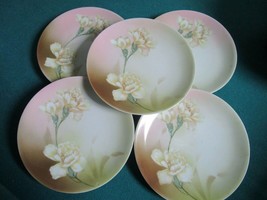 Rs Germany 5 Salad Plates 6 1/4&quot; Compatible With White Carnations Set - £49.26 GBP