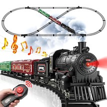 Train Set, Remote Control Train Toys W/Luxury Track &amp; Glowing Passenger Carriage - £131.35 GBP