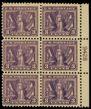 537, Mint VF NH 3¢ Plate Block of Six Stamps -- Stuart Katz - $289.00