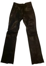 80s Black Leather Pants Womens Size 10 High Waist Lined Styled By Polo V... - £127.34 GBP