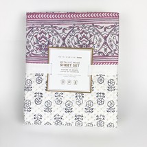 NWT Pottery Barn Teen Metallic Muse Sheet Set Colorful Subtle XL Twin NEW Floral - $94.05