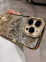 Luxury Ombre Glitter 3D Butterfly Rhinestone Shockproof Phone Case for i... - $210.60 MXN