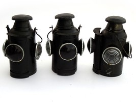 Lotto di 03 lanterne ferroviarie vintage antiche luci indiane con... - £244.32 GBP