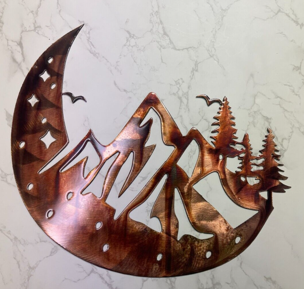Mountain Majesty in the Crescent Moon 15" wide Copper and Bronzed Plated - £35.66 GBP